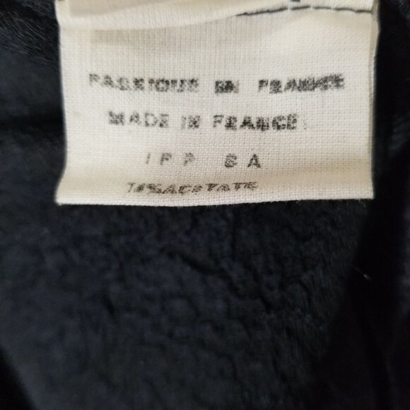 Vintage 80s Ann Taylor Black Textured Long Sleeve Midi Dress With Pointed Collar - Picture 12 of 13